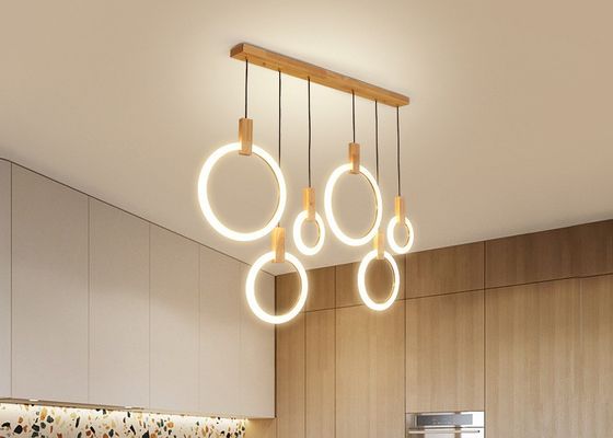 Dispositivo elétrico de iluminação acrílico da lâmpada da gota da sala de jantar do hotel da escada da casa de campo do círculo moderno