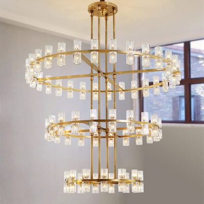 Luz macia conduzida da decoração do hotel da casa de campo de Crystal Luxury Chandelier American Minimalist