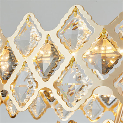 Ouro do diodo emissor de luz que pendura o quarto luxuoso moderno da sala de Crystal Glass Chandelier For Living